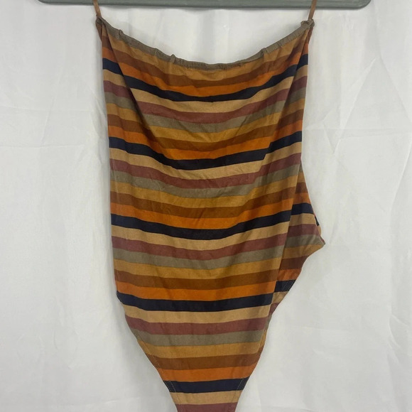 Vestique womens Tube Multicolor Striped bodysuit Size M - Picture 4 of 7
